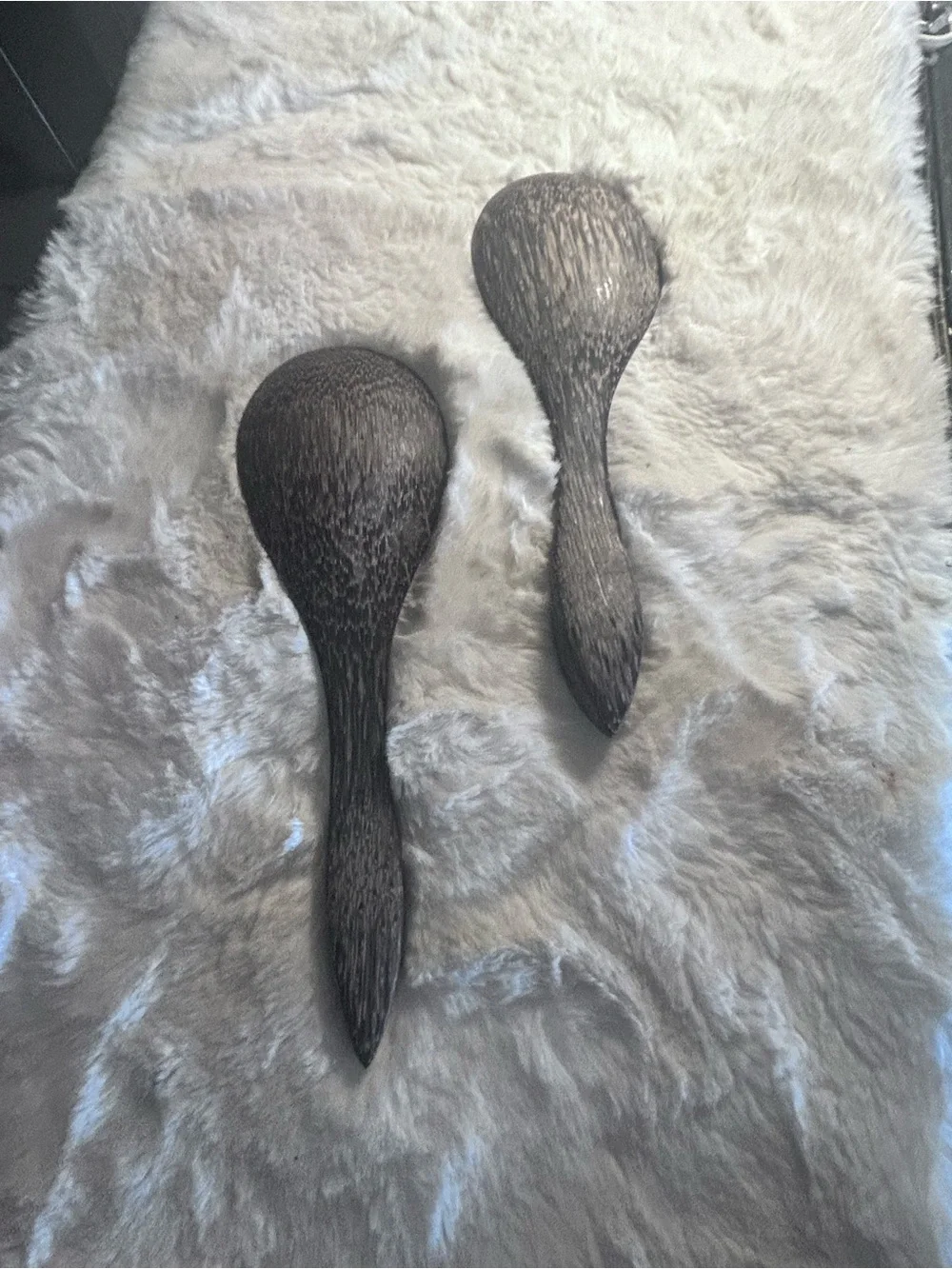 Vintage Palm Wood Salad Serving Spoons